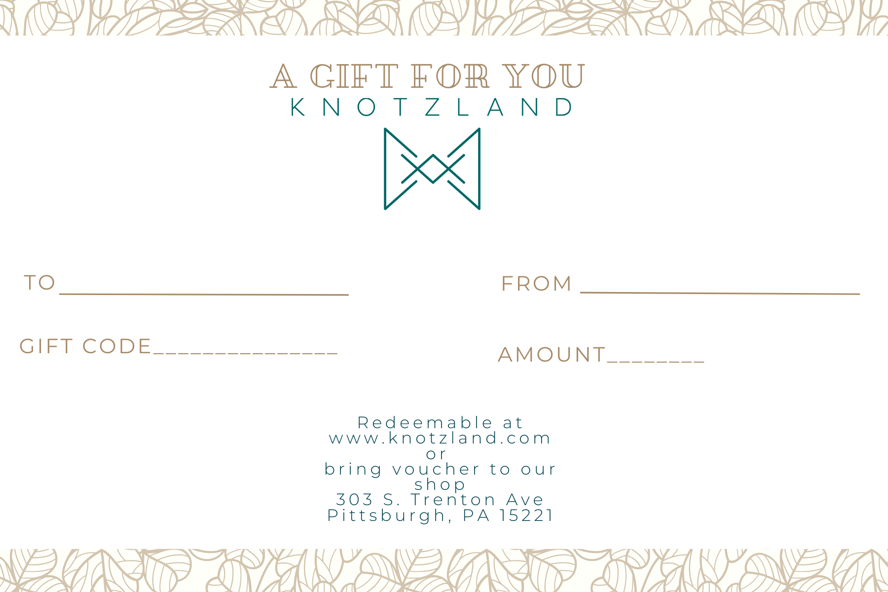 Handwritten Gift Certificate
